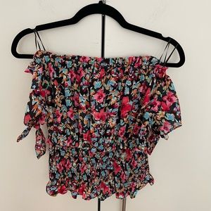 Zara Off the Shoulder Floral Blouse